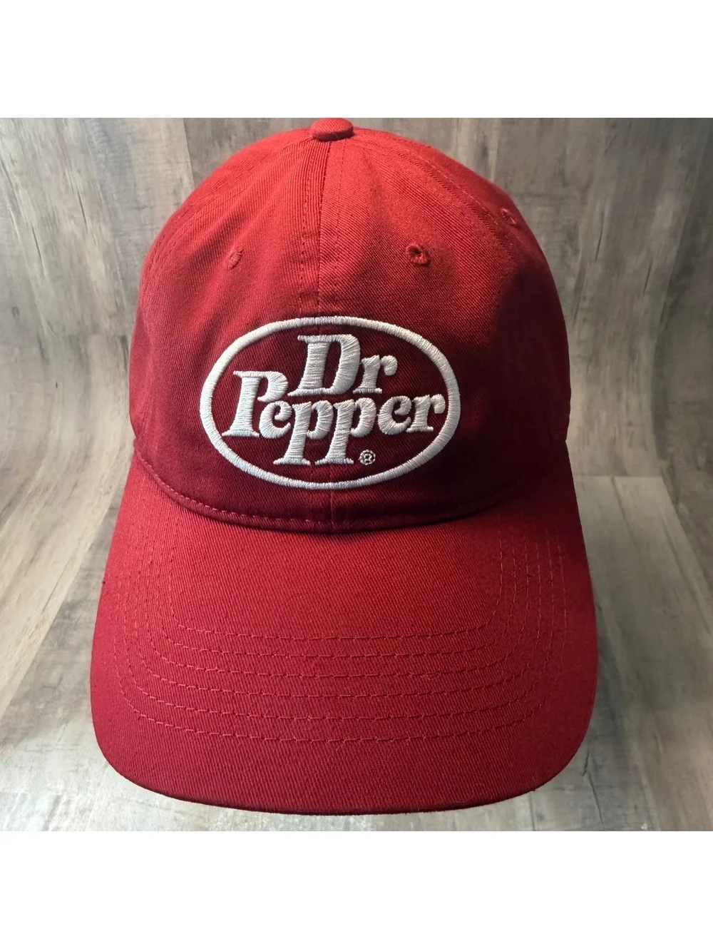 Dr Pepper Embroidered Hat Bioworld Strap Back Cap Maroon White EUC